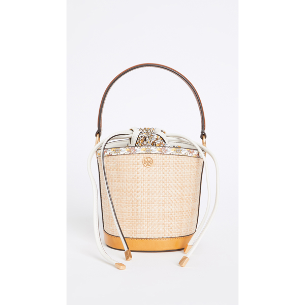 トリーバーチ コピー★Robinson Straw Mini Bucket Bag