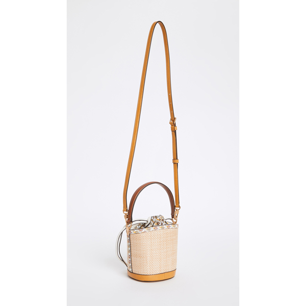 トリーバーチ コピー★Robinson Straw Mini Bucket Bag