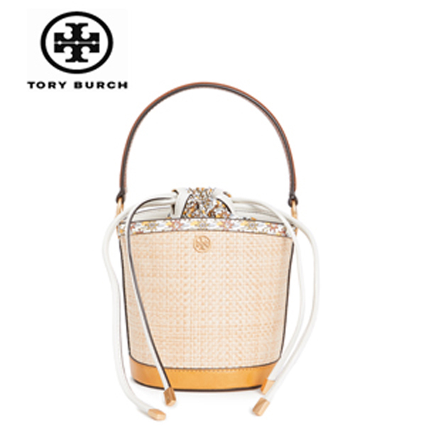 トリーバーチ コピー★Robinson Straw Mini Bucket Bag