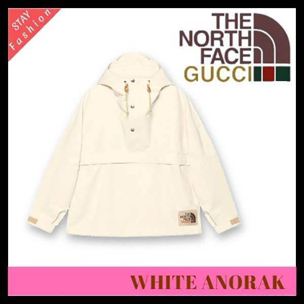 歴史的コラボ入手困難!グッチ×ノースフェイス 偽物 パーカー コートWHITE ANORAK