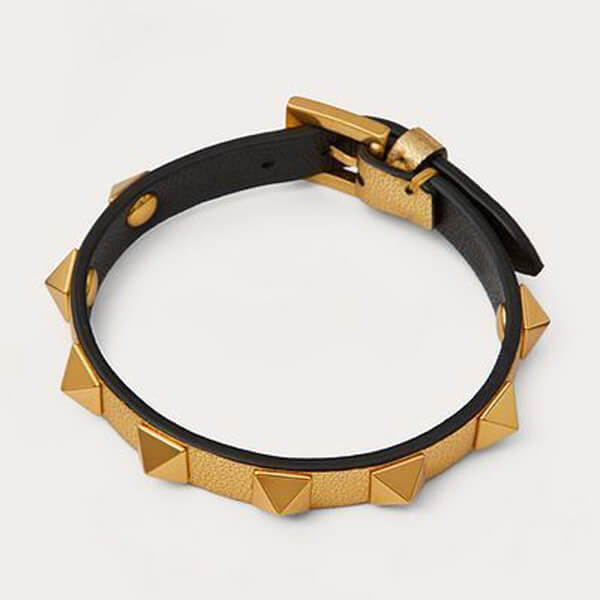 【ヴァレンティノ】 ヴァレンティノ GARAVANI ROCSKTUD LEATHER BRACELET