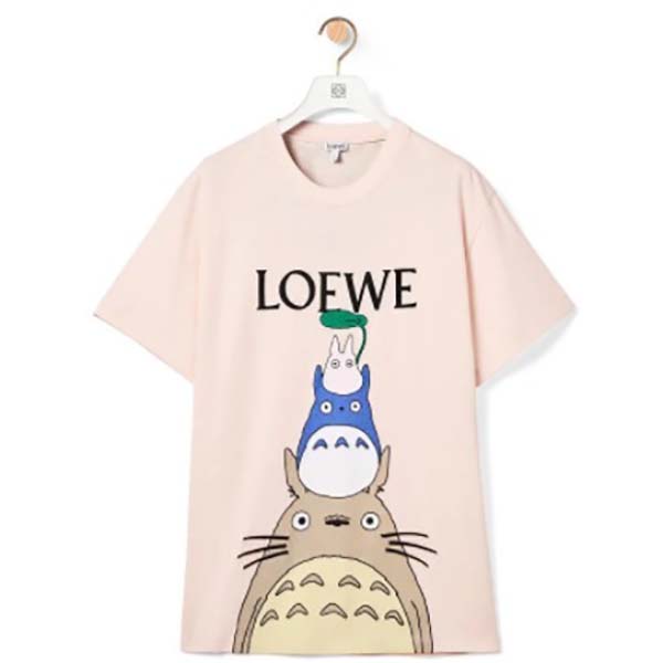 可愛いロエベ×となりのトトロコットンTシャツ偽物【スーパーコピーN級品】