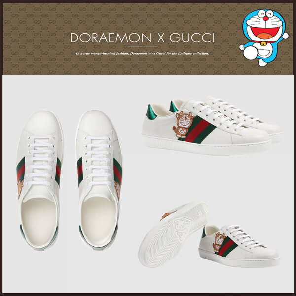 〔エース〕DORAEMON x グッチ メンズ スニーカー偽物 ‎655060 0FIU0 9091