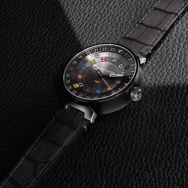 ルイヴィトン時計 TAMBOUR MOON DUAL TIME GRAPHITE 44  QA097Z