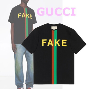 グッチ Tシャツ コピー グッチ FAKE NOT フェイクノット クルーネック