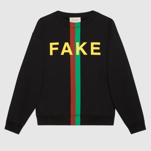 グッチ スウェットシャツ コピー 21AW◇グッチ FAKE NOT プリント トレーナー