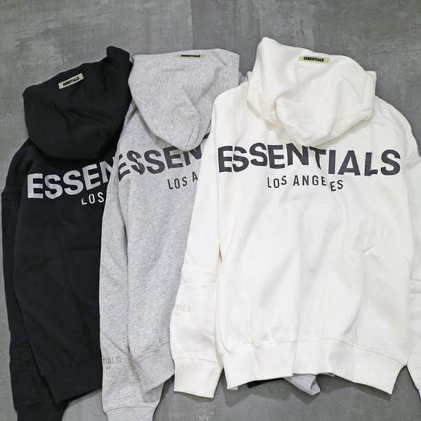 限定！エッセンシャルズ ロサンゼルス 偽物 パーカー LAFear of God Essentials Pullover Hoodie リフレクターロゴ