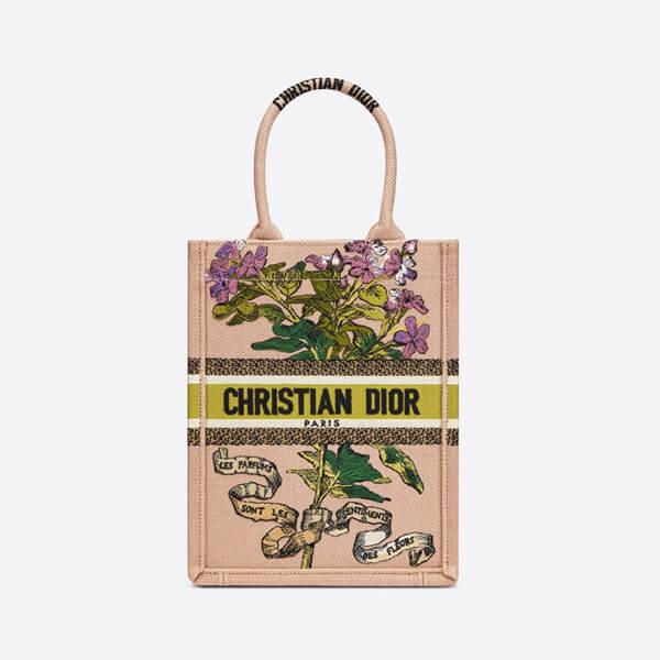 ディオール BOOK TOTE バーティカルバッグ Fleurs Bibliques エンブロイダリー