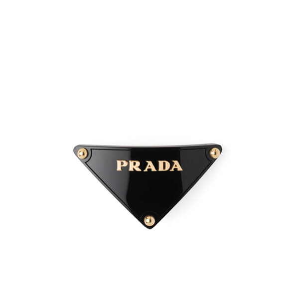 【PRADA】20SS トライアングルメタルロゴヘアクリップ 5色