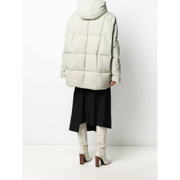 JIL SANDER = HOODED DOWN JACKET LIGHT GREY GREEN ダウンJKT