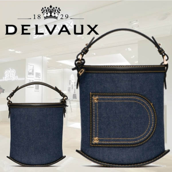 DELVAUX★ピンミニバケツナイトin Box Calf★デニム