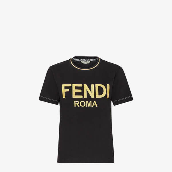 フェンディ ROMA コットンジャージー ロゴTシャツ 偽物FS7254AC6BF0