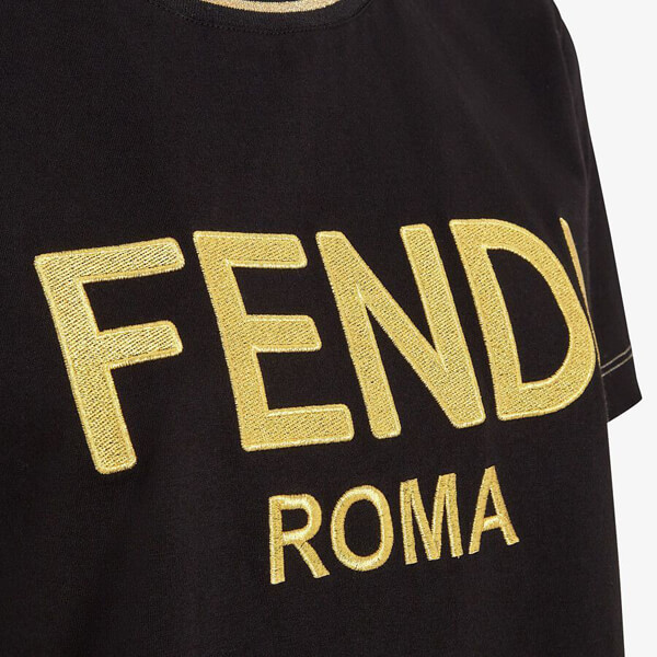 フェンディ ROMA コットンジャージー ロゴTシャツ 偽物FS7254AC6BF0