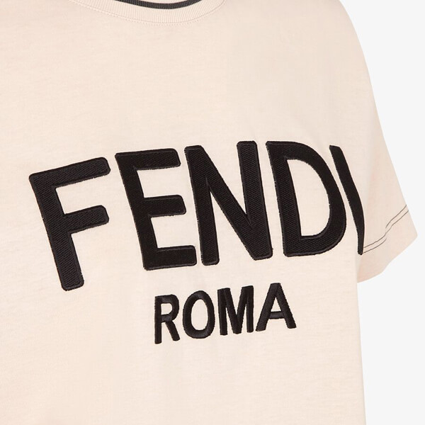 フェンディ ROMA コットンジャージー ロゴTシャツ 偽物FS7254AC6BF0