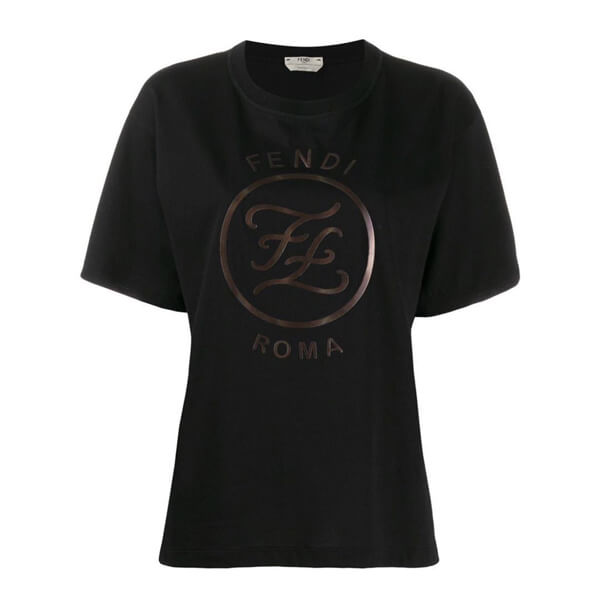 フェンディ- FF KARLIGRAPHY T-SHIRT /FF ロゴプリントTシャツ コピーFAF073 AA4G F0GMF