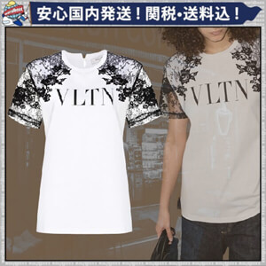 ヴァレンティノ *ヴァレンティノ* VLTN ロゴ レーススリーブ Ｔシャツ コピーVB3MG11Y69UA01