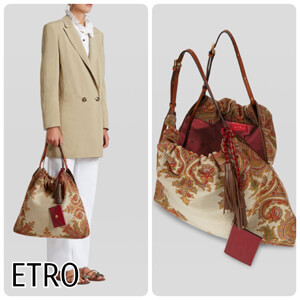 Etro paisley jacquard toteレザーチャーム付ショッピングバッグ コピー