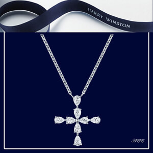 HARRY WINSTON [ペアシェイプ・ミニクロス・ペンダント] 偽物