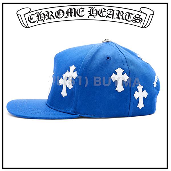 クロムハーツ BLUE BASEBALL CAP WHITE CROSS PATCH キャップ コピー