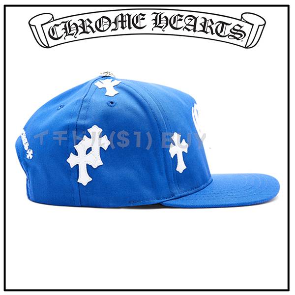 クロムハーツ BLUE BASEBALL CAP WHITE CROSS PATCH キャップ コピー