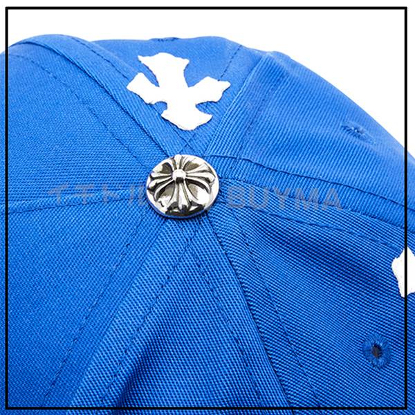 クロムハーツ BLUE BASEBALL CAP WHITE CROSS PATCH キャップ コピー