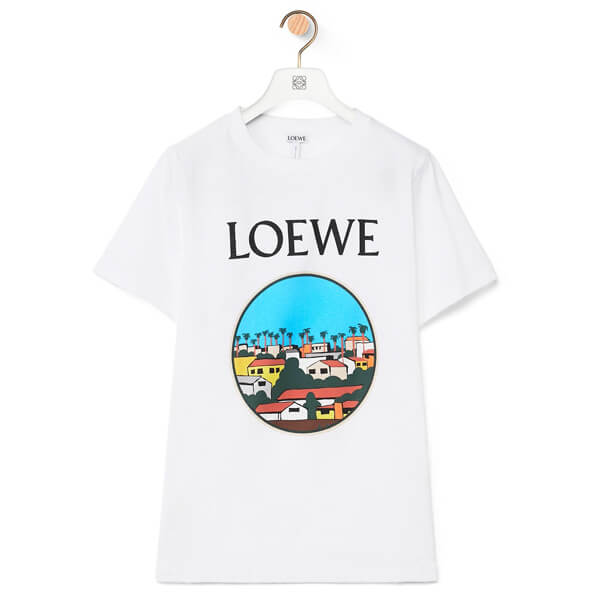 【ロエベ】L.A. シリーズ プリント Tシャツ 偽物（コットン） S897Y22X02