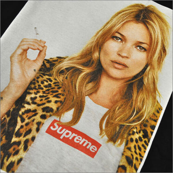 シュプリーム SS12 KATE MOSS TEE 黒 コピー（シュプリームステッカー付き）