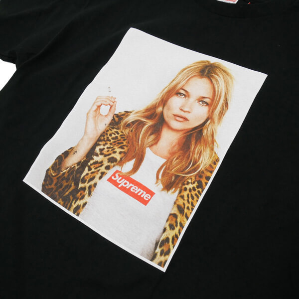 シュプリーム SS12 KATE MOSS TEE 黒 コピー（シュプリームステッカー付き）