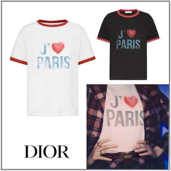 可愛いディオール 21 新作 Tシャツコピー≪I Love Paris≫偽物 2色