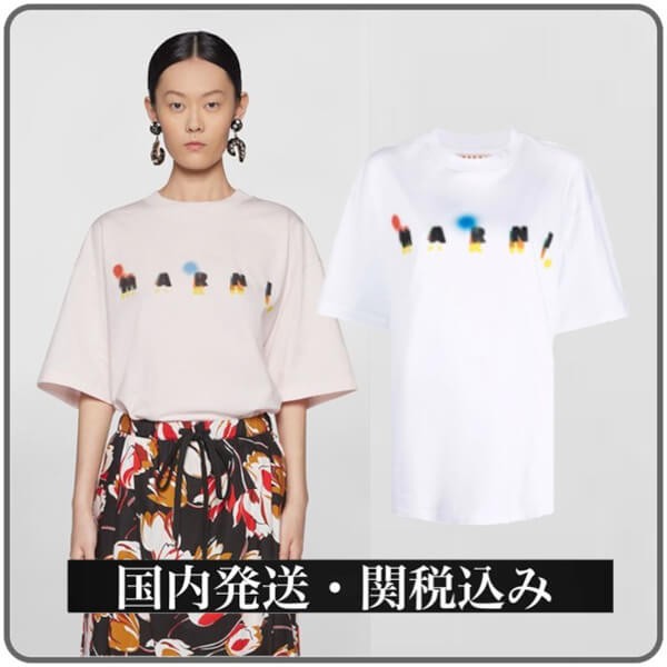 【VIP SALE】マルニ☆ロゴ付き オーバーサイズ Tシャツコピー