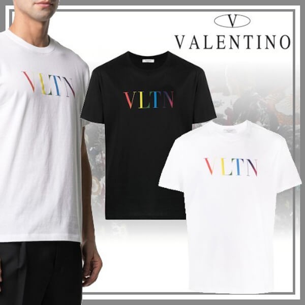 vltn tシャツ コピー★ヴァレンティノマルチカラー クルーネック Tシャツ VV3MG10V72U24D/VV3MG10V72U20T