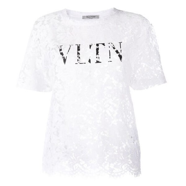 ヴァレンティノ *ヴァレンティノ* VLTN ロゴ レースＴシャツ VB3MG10K6490NI/VB3MG10K649A01