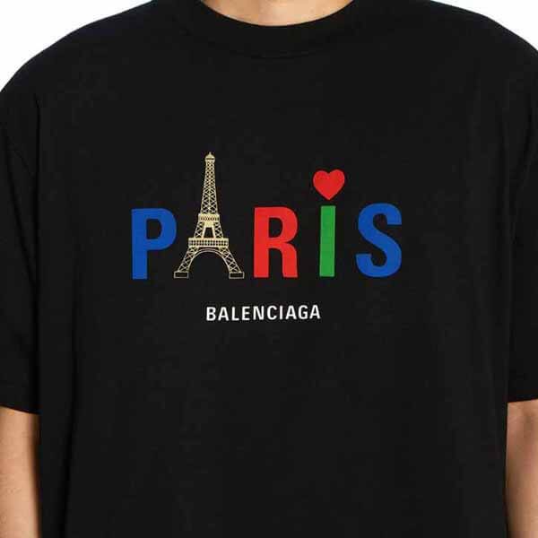 バレンシアガ PARIS LOVE プリント Tシャツコピー 半袖★2色