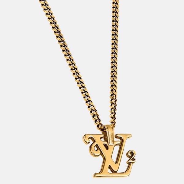 ルイヴィトン × NIGO ヒューマンメイド偽物 LV ゴールドネックレス MP2692