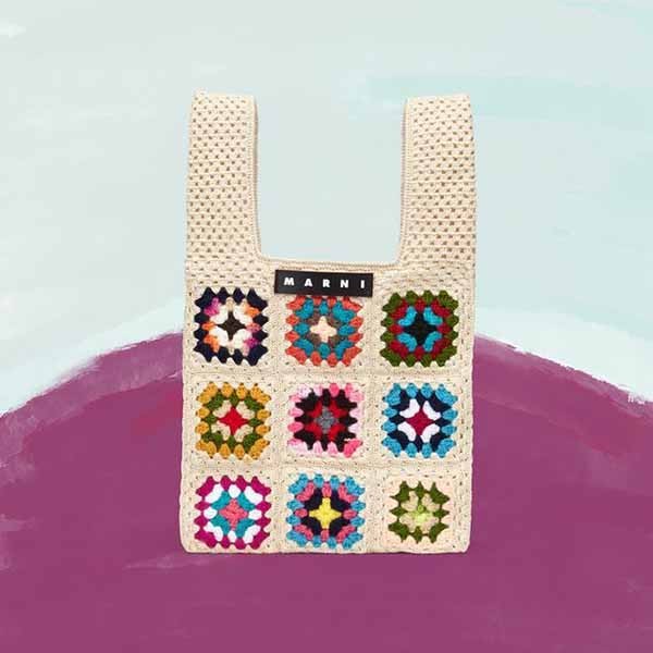 大人気★マルニ マーケット★FLORAL PATCHWORK★CROCHET SHOPPING BAG