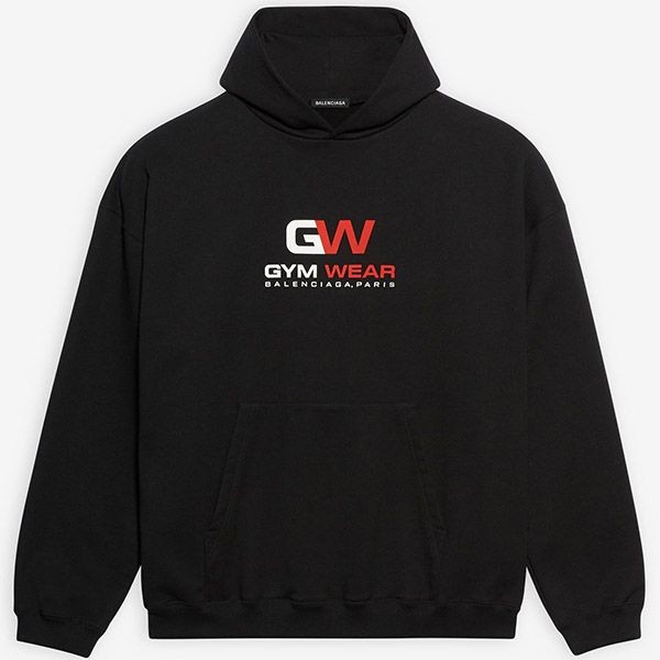 【バレンシアガ パーカー 】GYM WEAR ロゴ偽物★フーディ スウェット ブラック ホワイト