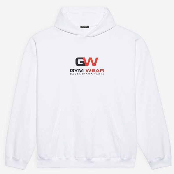 【バレンシアガ パーカー 】GYM WEAR ロゴ偽物★フーディ スウェット ブラック ホワイト