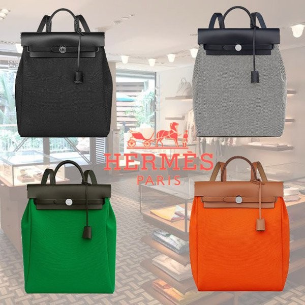 定番人気♪エルメス♪バックパックコピー Herbag バックジップチルト キャンバスH077671CKAI