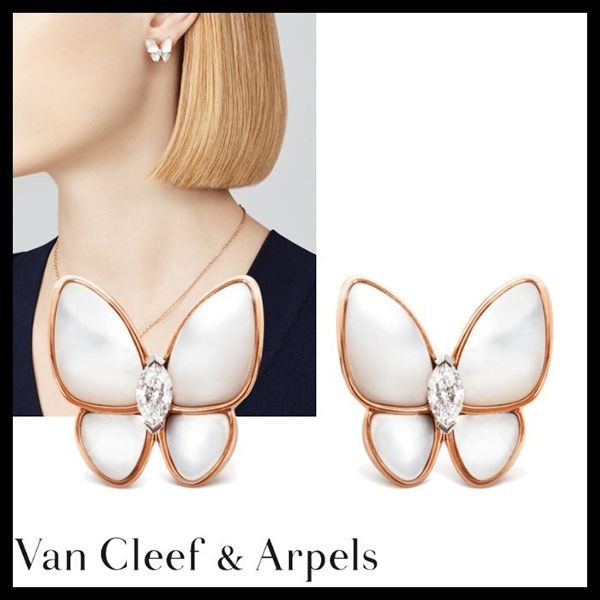 【Van Cleef&Arpels】ドゥ パピヨン ピアス 蝶 ローズゴールド 偽物VCARO8FN00