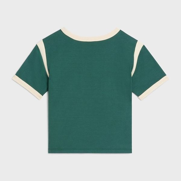 国内発送 セリーヌ 16 ボクシーTシャツ 偽物 ボトルグリーン 3色2X16B671Q38AW