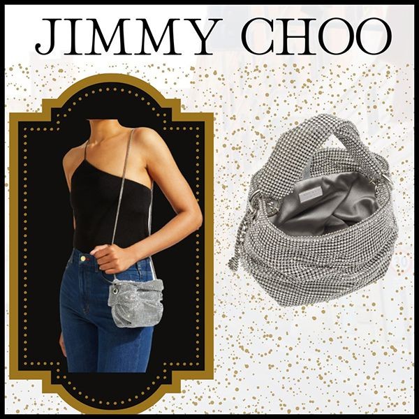 JIMMY CHOO 偽物 編み込み クリスタルメッシュバッグ BONNYCXZ