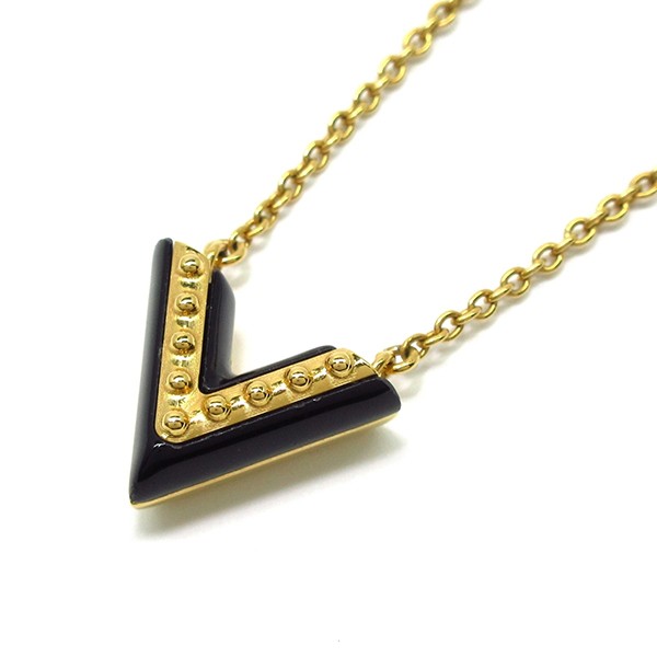 人気！ルイヴィトン V ネックレス コピー ◇COLLIER ESSENTIAL Noir M63181