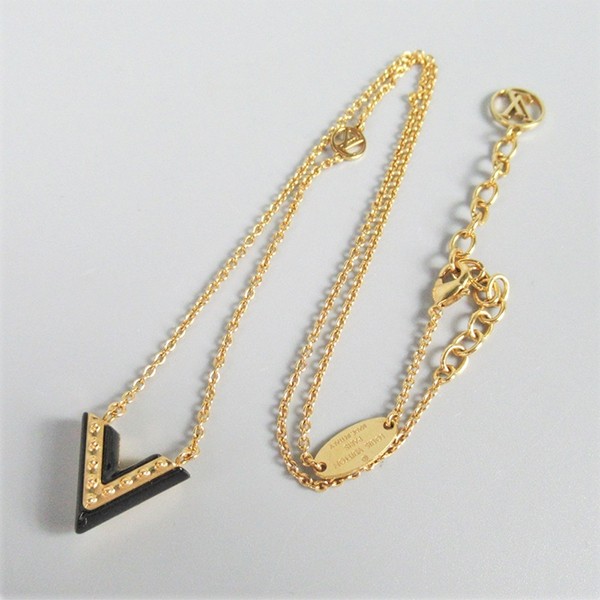 人気！ルイヴィトン V ネックレス コピー ◇COLLIER ESSENTIAL Noir M63181