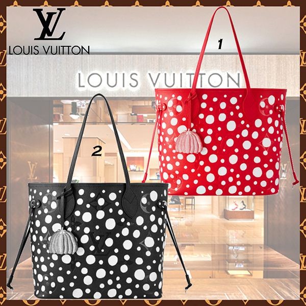 LV x 草間彌生 ルイヴィトン トートバッグ 偽物 MM 2色 M46390