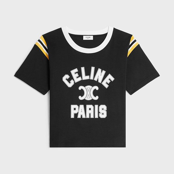 セリーヌ PARIS コットン ジャージー Tシャツ 偽物 ロゴ トリオンフ 2X99C671Q.38WL