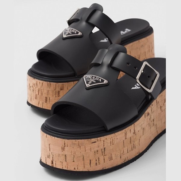 プラダ 偽物 Rubber wedge platform sandals ウェッジサンダル