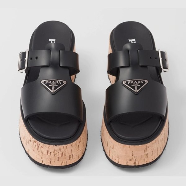 プラダ 偽物 Rubber wedge platform sandals ウェッジサンダル