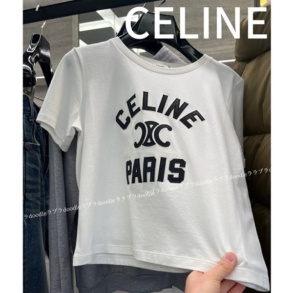 セリーヌ PARIS Tシャツ 偽物 デイリーに セリーヌ コットンジャージー