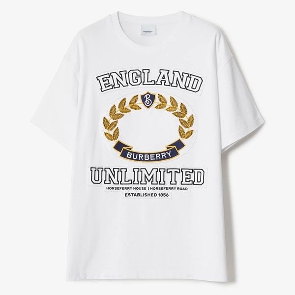 お洒落◆バーバリー 偽物 オーバーサイズ コットンTシャツ 80657801