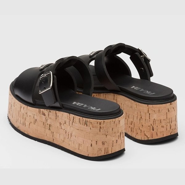 プラダ 偽物 Rubber wedge platform sandals ウェッジサンダル